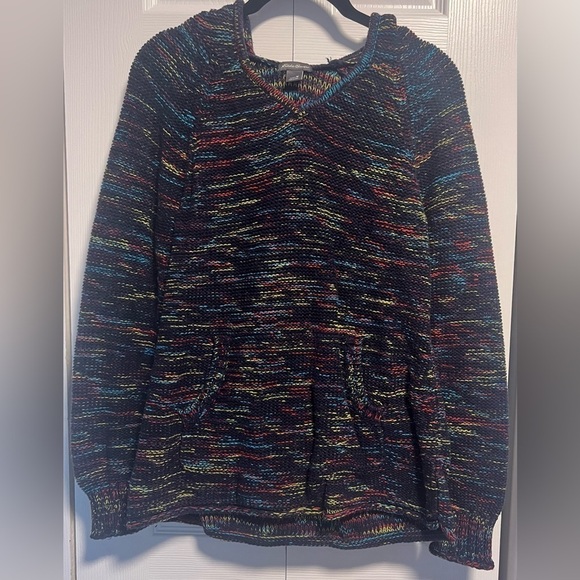 Women's Eddie Bauer Multi Colored Knitted Hooded Sweater - Picture 1 of 4
